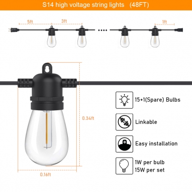 LED户外灯 - HCP088 S14高压灯串